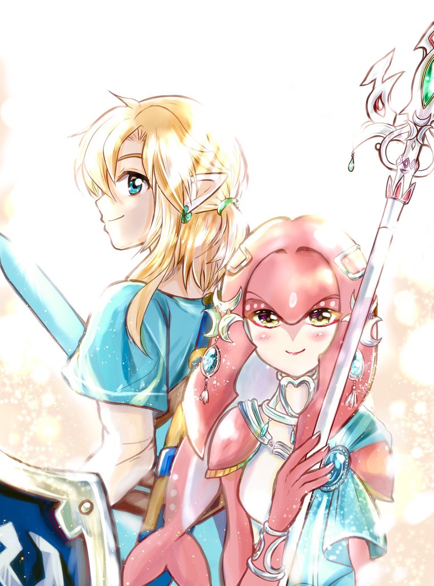 link and mipha (the legend of zelda and 1 more) drawn by osseuso5833