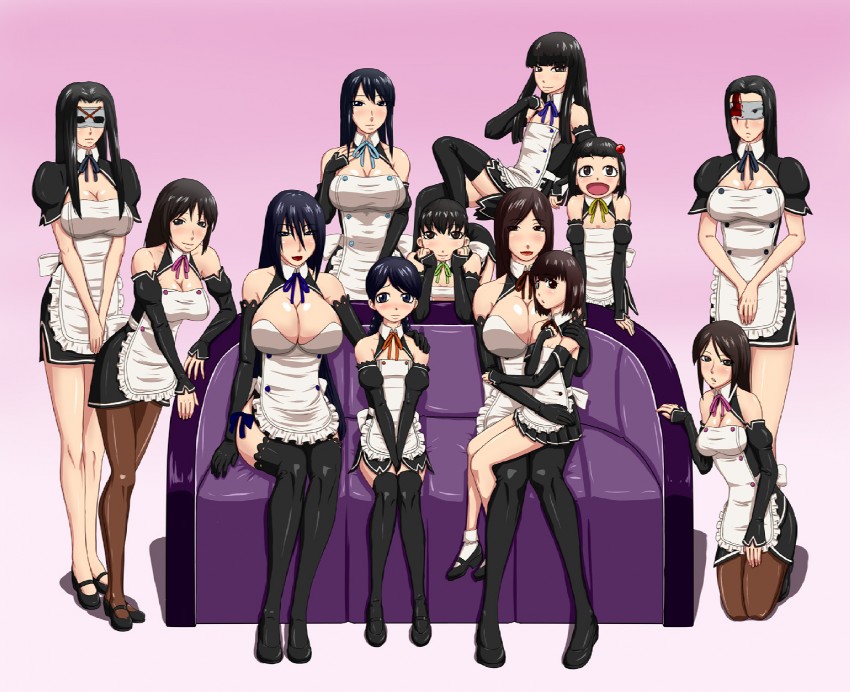 futaba riho, nao, mian, rui, setsu, and 11 more (dream c club and 2 more) drawn by ml