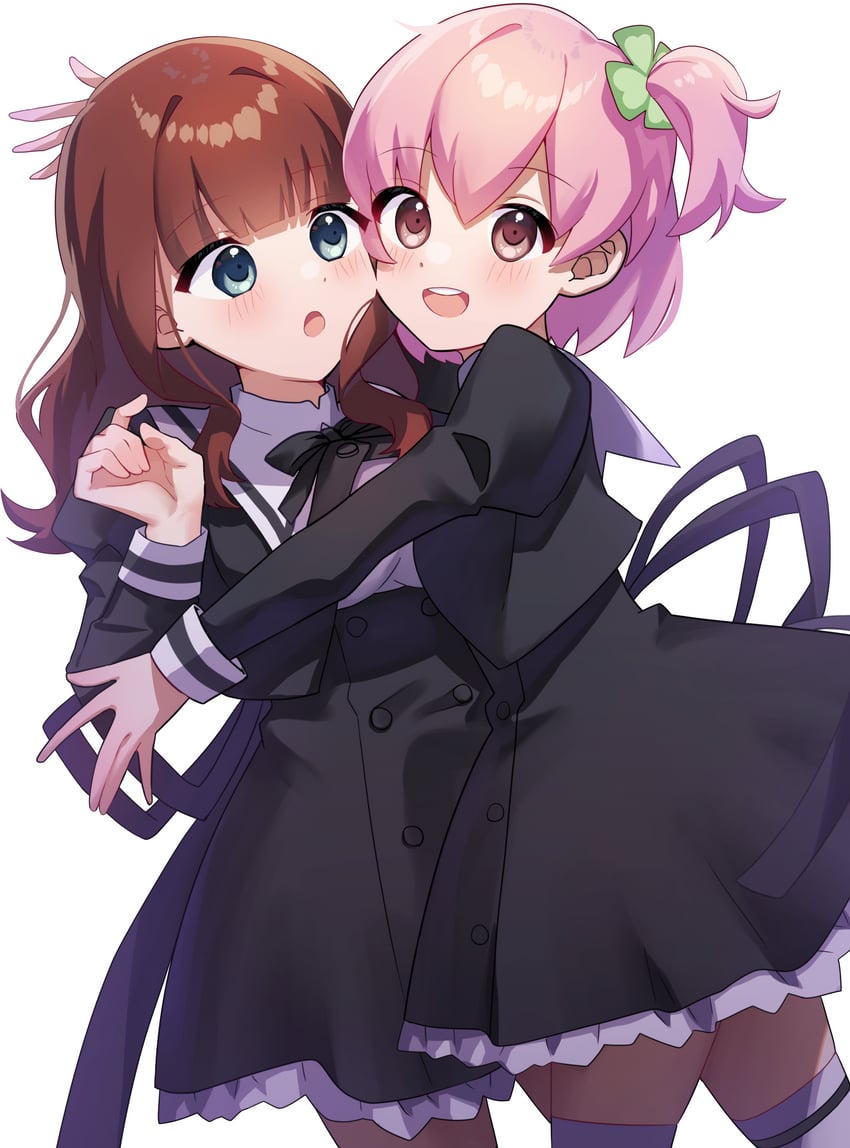 hitotsuyanagi riri and kaede johan nouvel (assault lily) drawn by meronnpannpi