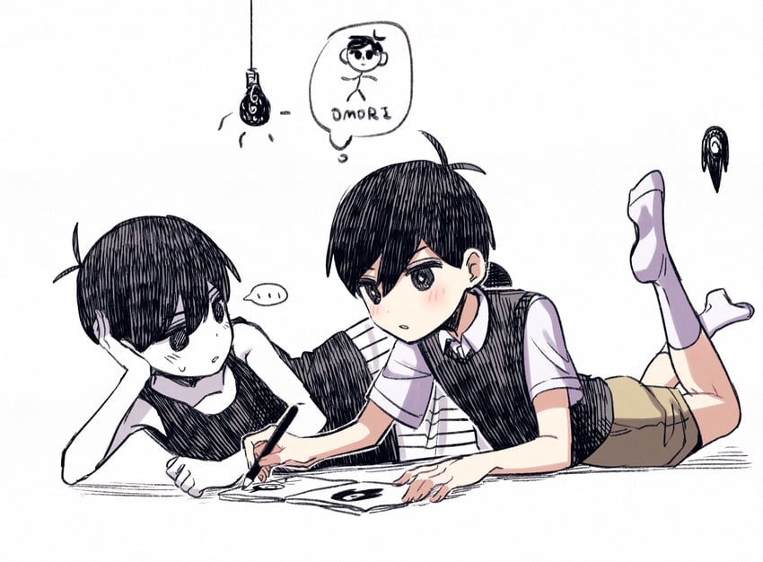 sunny, omori, and something (omori) drawn by yutsu