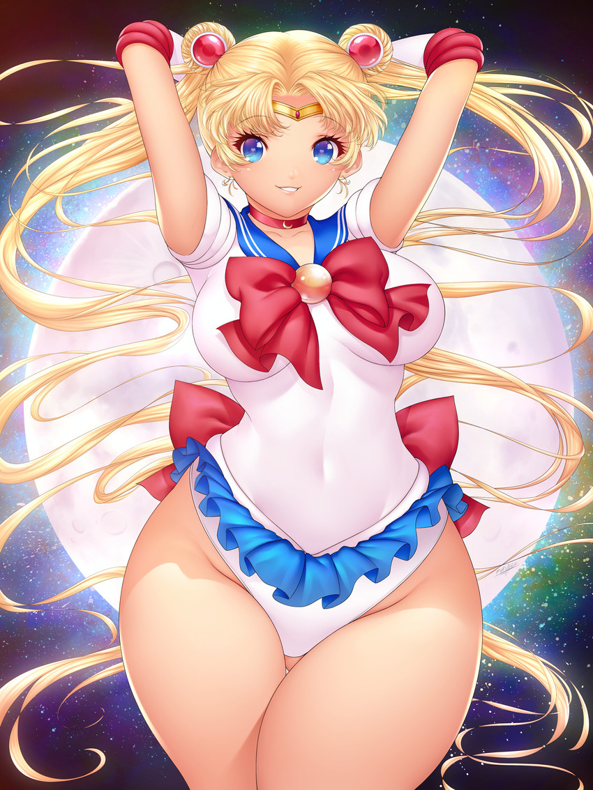 tsukino usagi and sailor moon (bishoujo senshi sailor moon) drawn by juan_romero
