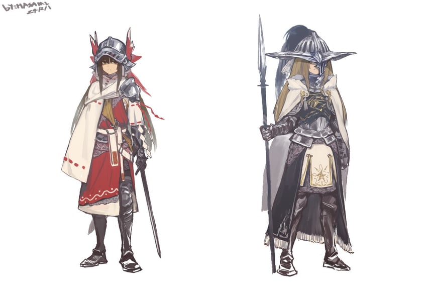 hakurei reimu and kirisame marisa (touhou) drawn by hua_ha_jiazi