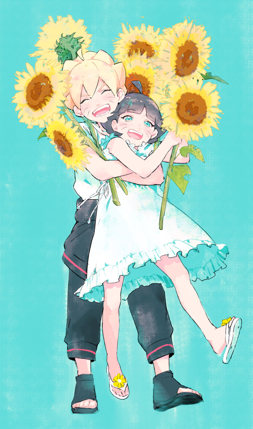 uzumaki boruto and uzumaki himawari (naruto) drawn by shigegigi