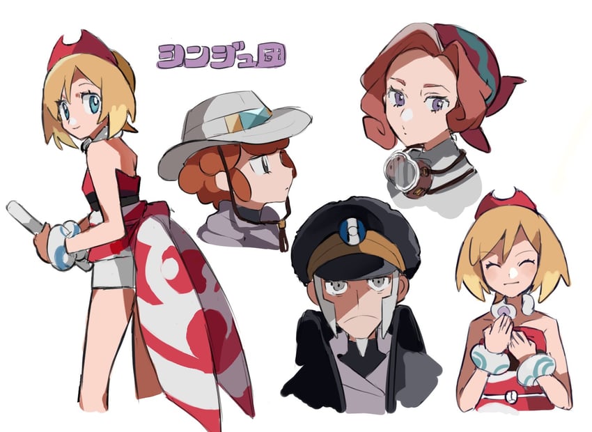 irida, ingo, palina, and lian (pokemon and 1 more) drawn by shichibee_(stm_mimi)
