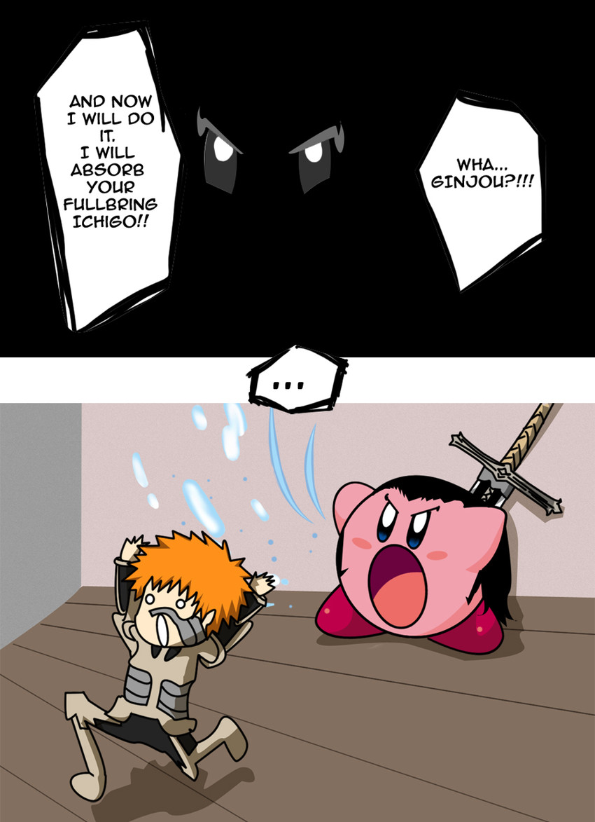 kirby and kurosaki ichigo (bleach and 1 more) drawn by muramoko