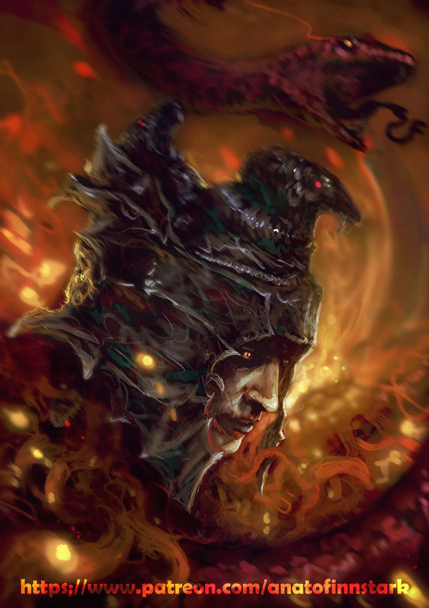 messmer the impaler (elden ring and 1 more) drawn by anato_finnstark