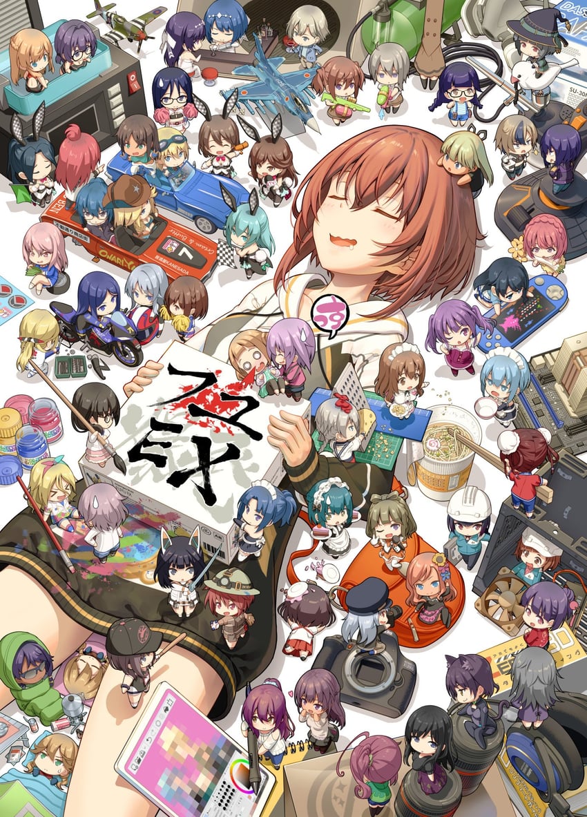kaneshiya sitara, kagome misaki, kimikage yui, agatsuma kaede, ichijou ayaka, and 60 more (alice gear aegis and 1 more) drawn by pinakes