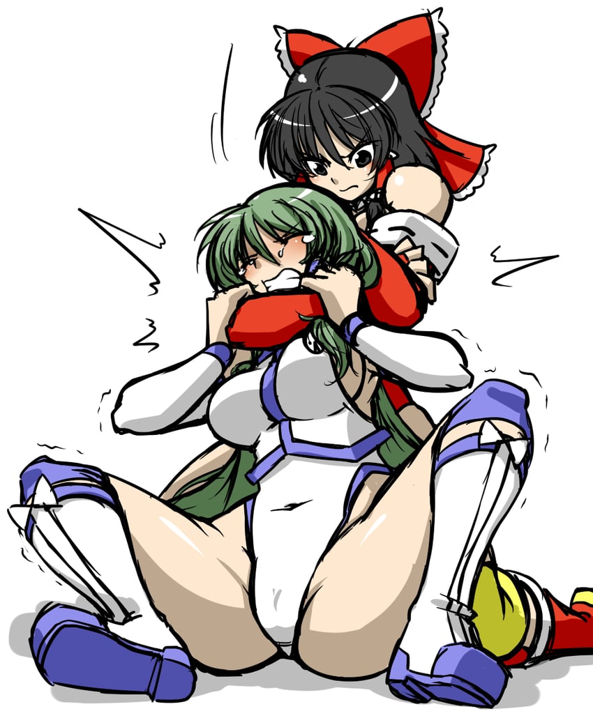 hakurei reimu and kochiya sanae (touhou and 1 more) drawn by sakasa_gurasan
