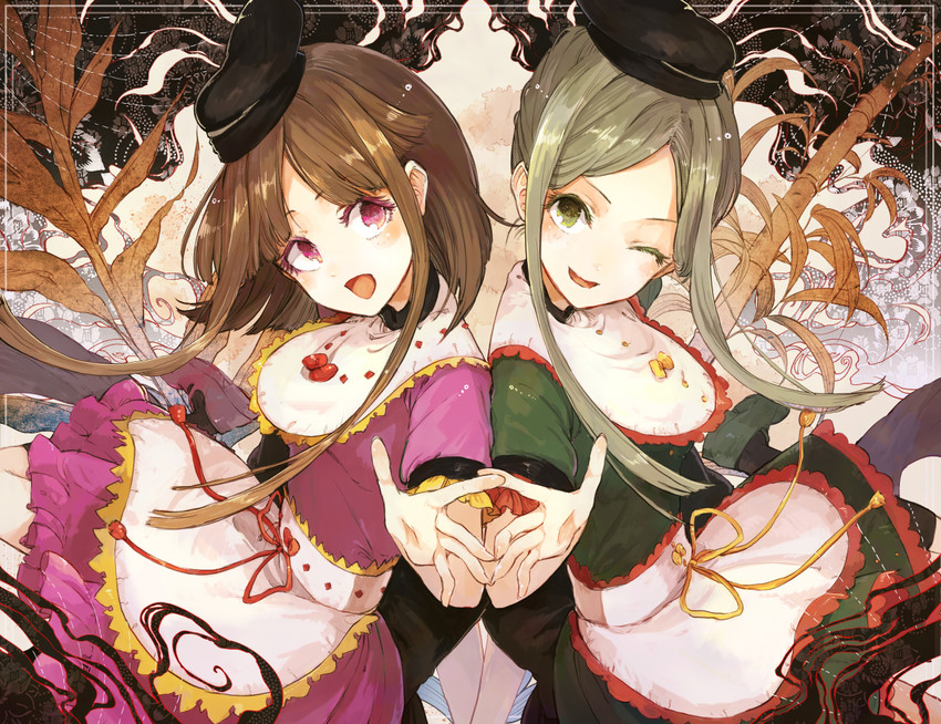 nishida satono and teireida mai (touhou) drawn by hisona_(suaritesumi)