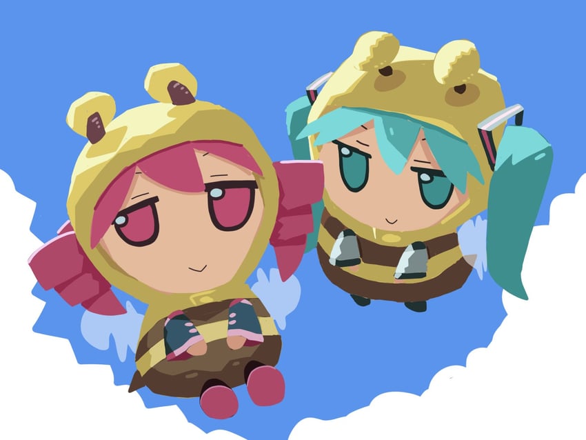 hatsune miku and kasane teto (vocaloid and 1 more) drawn by loneoni