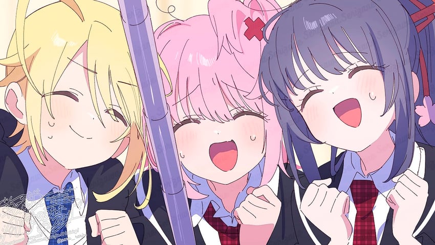 hinamori amu, hotori tadase, and fujisaki nadeshiko (bocchi the rock! and 1 more) drawn by serizawa_serizane