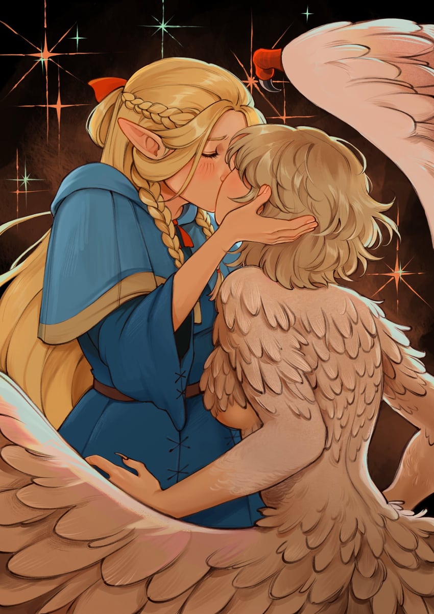 marcille donato and falin touden (dungeon meshi) drawn by qinimoonie