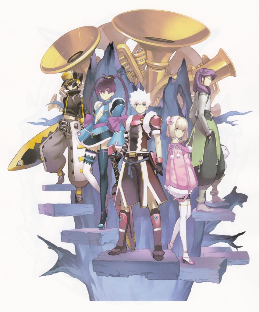 saki, finnel, aoto, tatsumi, and hikari gojou (ar tonelico and 1 more) drawn by nagi_ryou