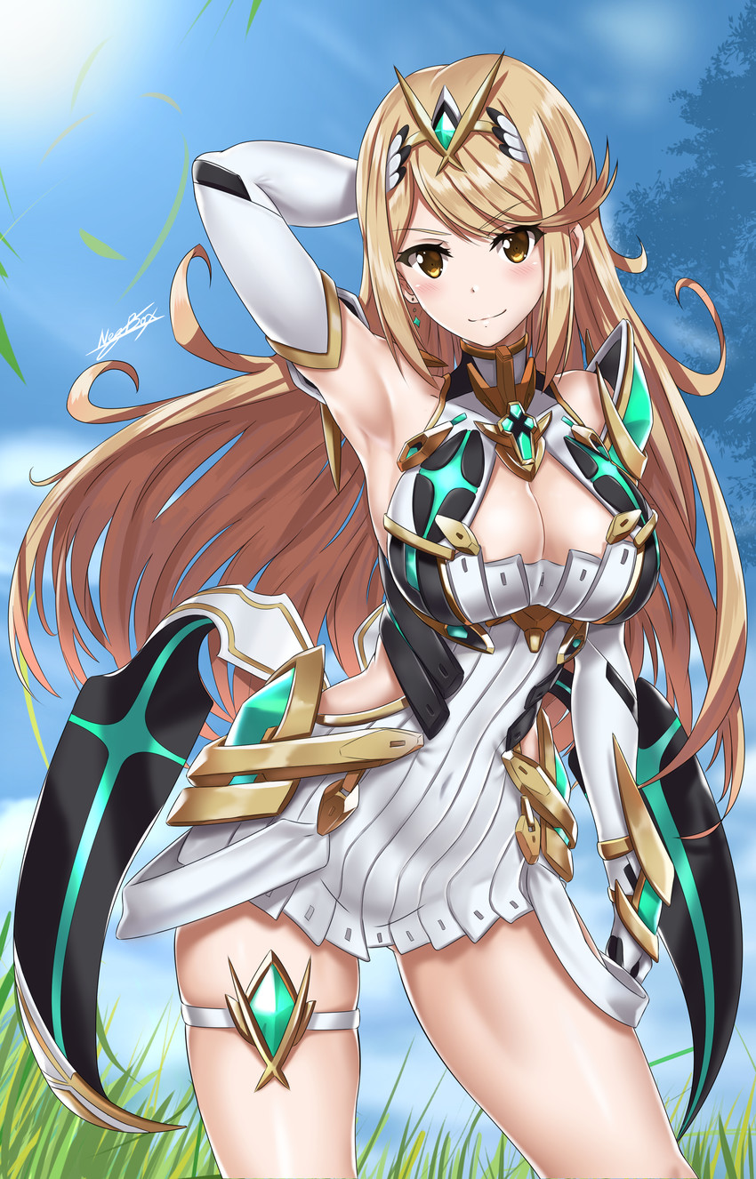 mythra (xenoblade chronicles and 1 more) drawn by nez-box