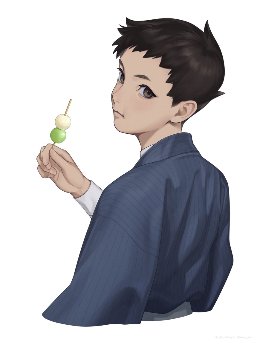 ryunosuke naruhodo (ace attorney and 1 more) drawn by kune_akiro