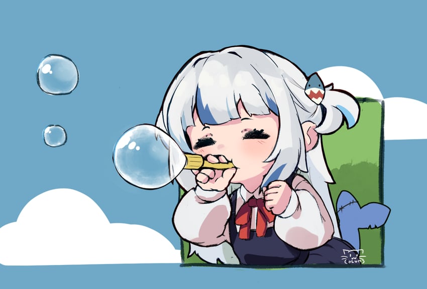 gawr gura and shigure ui (hololive and 2 more) drawn by elun_(elun_00)