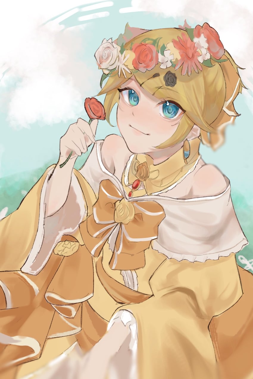 kagamine rin and riliane lucifen d'autriche (vocaloid and 2 more) drawn by morikoete
