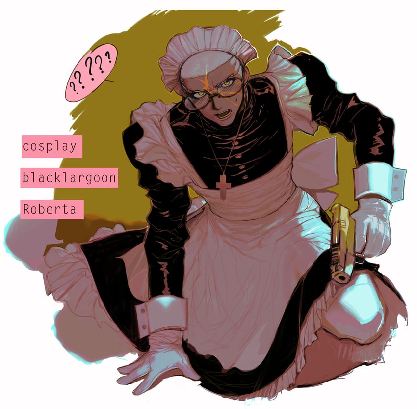 emiya alter and roberta (fate and 1 more) drawn by baragi