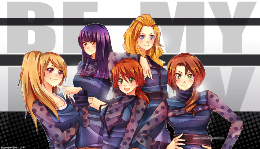 kim yubin, woo hyelim, park yeeun, min sunye, and ahn sohee (real life and 2 more) drawn by enjelicious