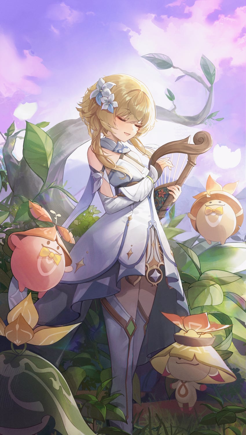 lumine, aranara, arama, arakavi, arayasa, and 1 more (genshin impact) drawn by lunia