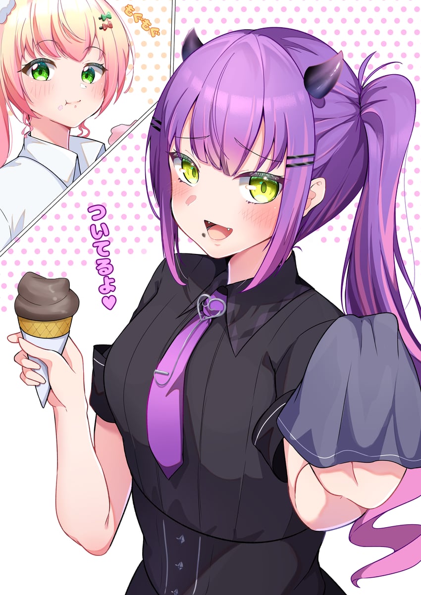 tokoyami towa and momosuzu nene (hololive) drawn by okome_0628