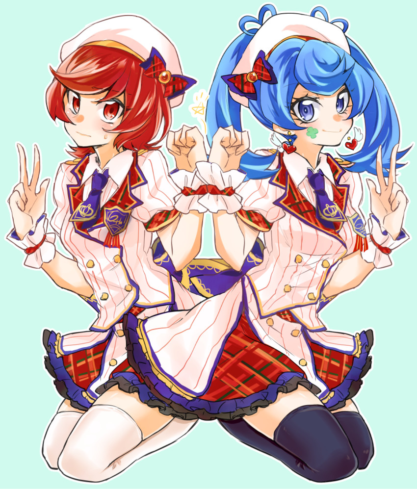 zaizen aoi and blue angel (yu-gi-oh! and 1 more) drawn by kaya_rio