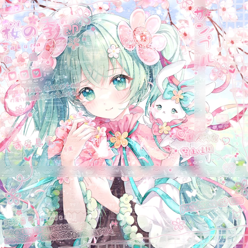 hatsune miku and magical mirai miku (vocaloid and 1 more) drawn by mioda_xi