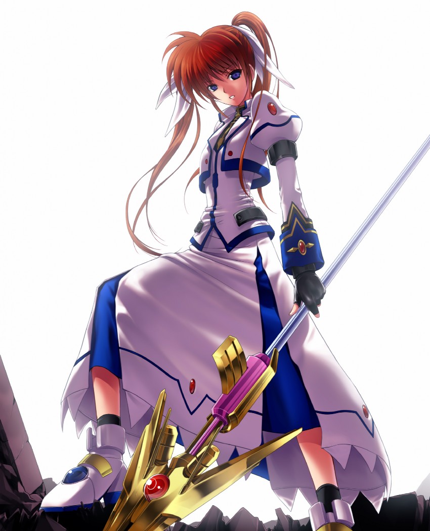 takamachi nanoha and raising heart (lyrical nanoha and 3 more) drawn by 40010prototype