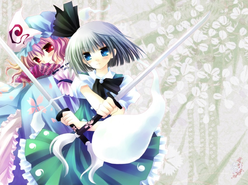 konpaku youmu and saigyouji yuyuko (touhou) drawn by sakurazawa_izumi