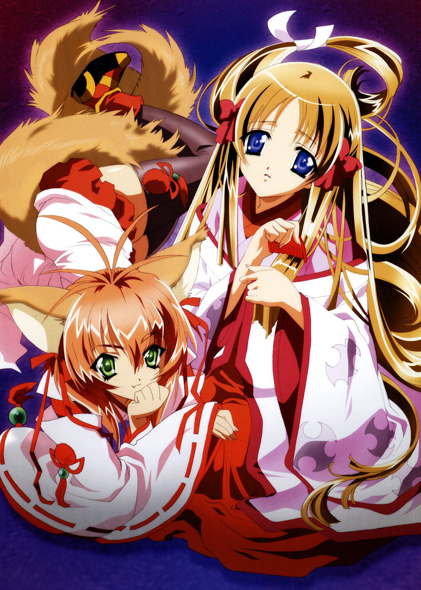 azuma hatsumi, meirin, and fujihime (yami to boushi to hon no tabibito) drawn by nishida_asako