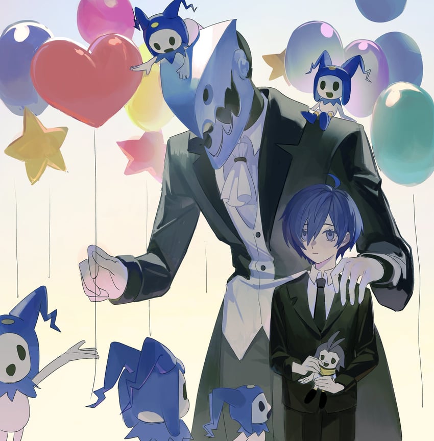yuuki makoto, mochizuki ryouji, jack frost, and thanatos (persona and 1 more) drawn by faytaralabs