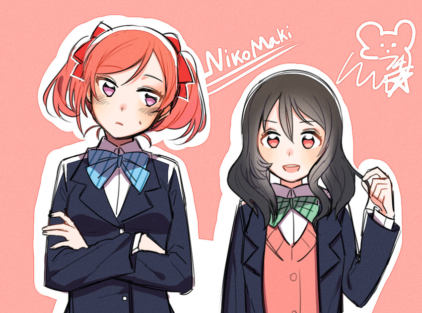 nishikino maki and yazawa nico (love live! and 1 more) drawn by 14_(vision5032)