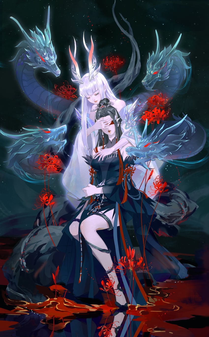 jiu ying and gui xiansheng (zhu xian) drawn by li_xiao_tu