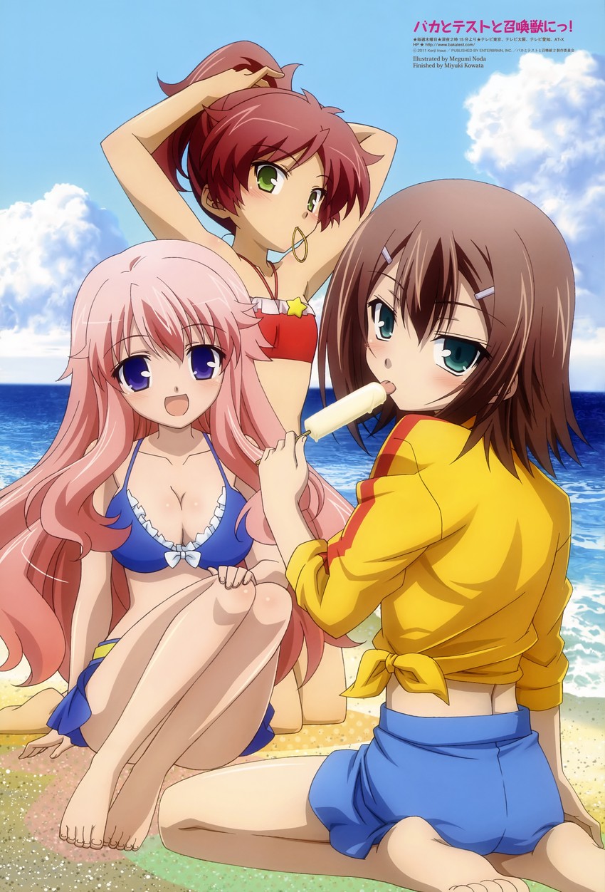 kinoshita hideyoshi, himeji mizuki, and shimada minami (baka to test to shoukanjuu and 1 more) drawn by noda_megumi_(artist)