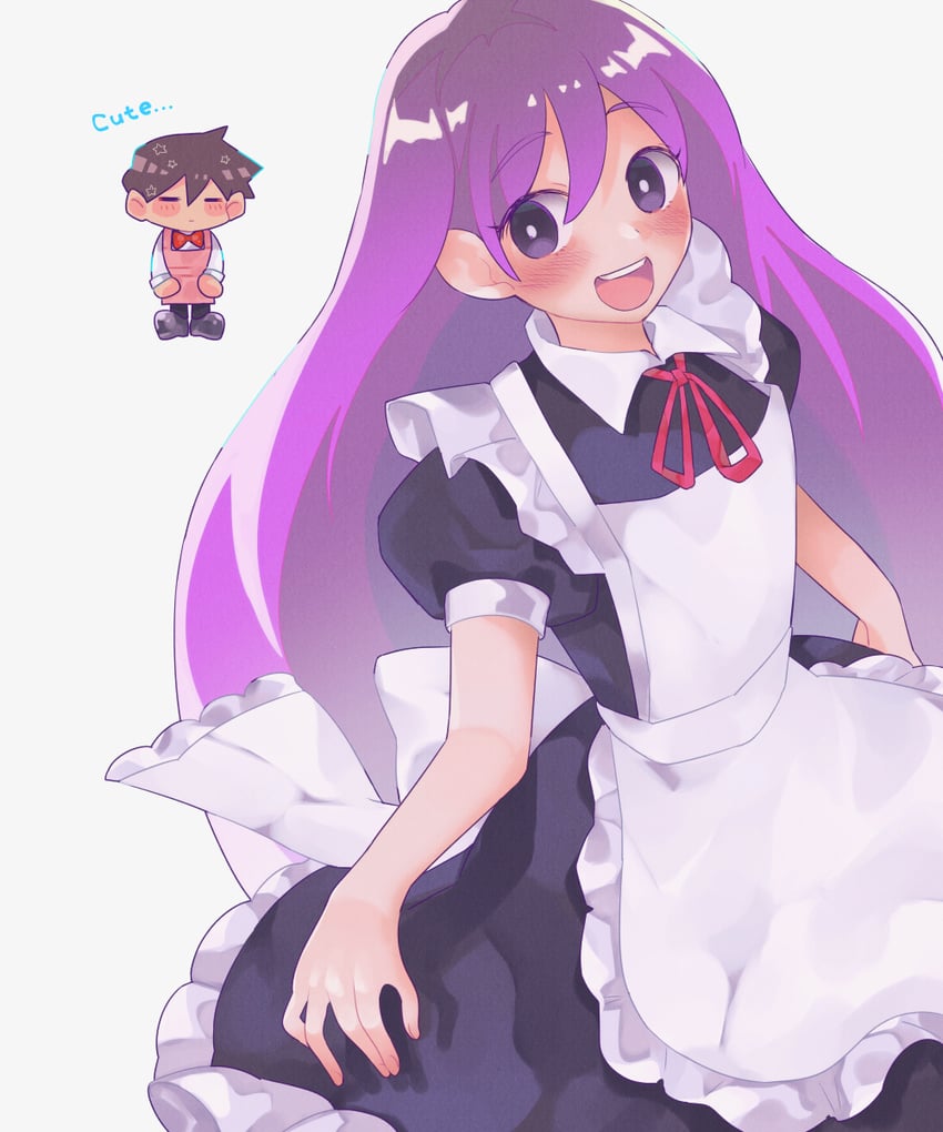 mari and hero (omori) drawn by maromichan