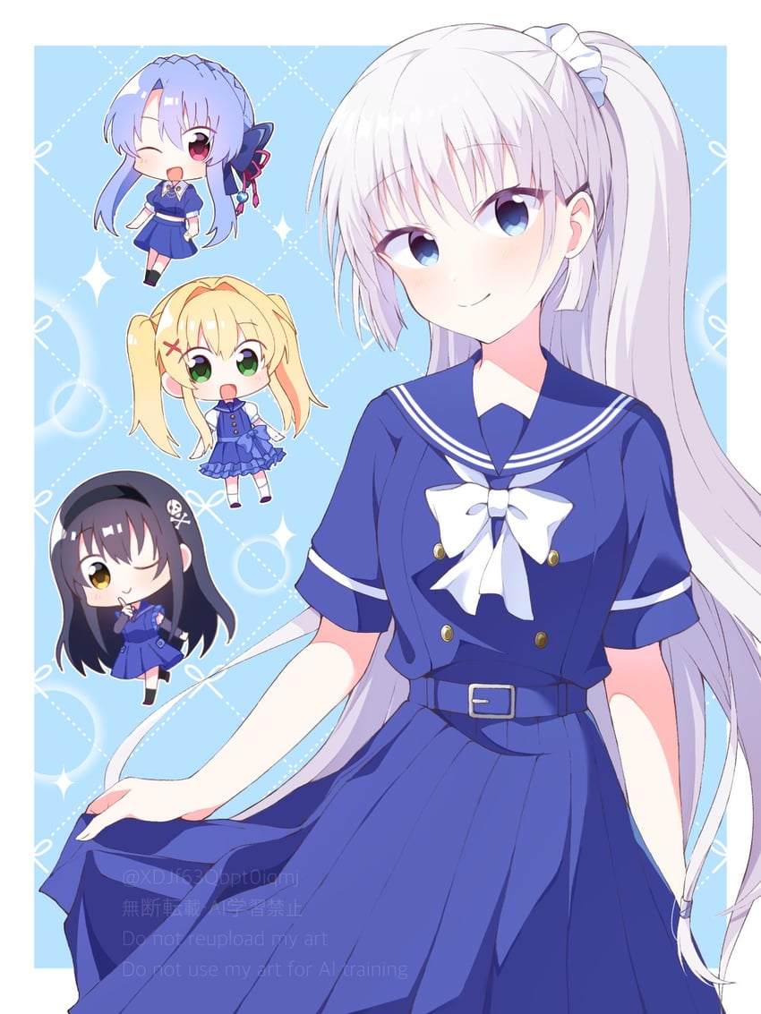 naruse shiroha, kushima kamome, sorakado ao, and tsumugi wenders (summer pockets) drawn by xdjf63qbpt0iqmj