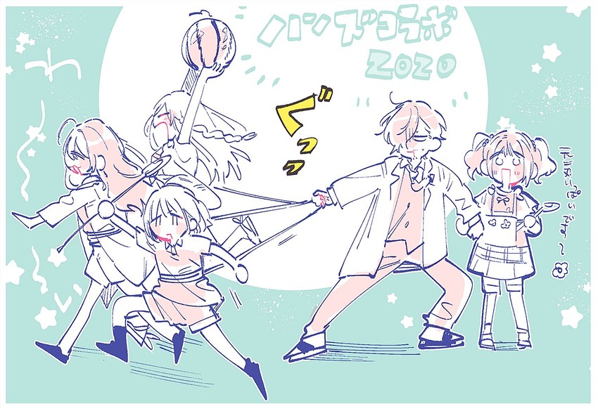 takatsuki yayoi, ichinose shiki, serizawa asahi, kousaka umi, and yamashita jiro (idolmaster and 4 more) drawn by suzuki_yui