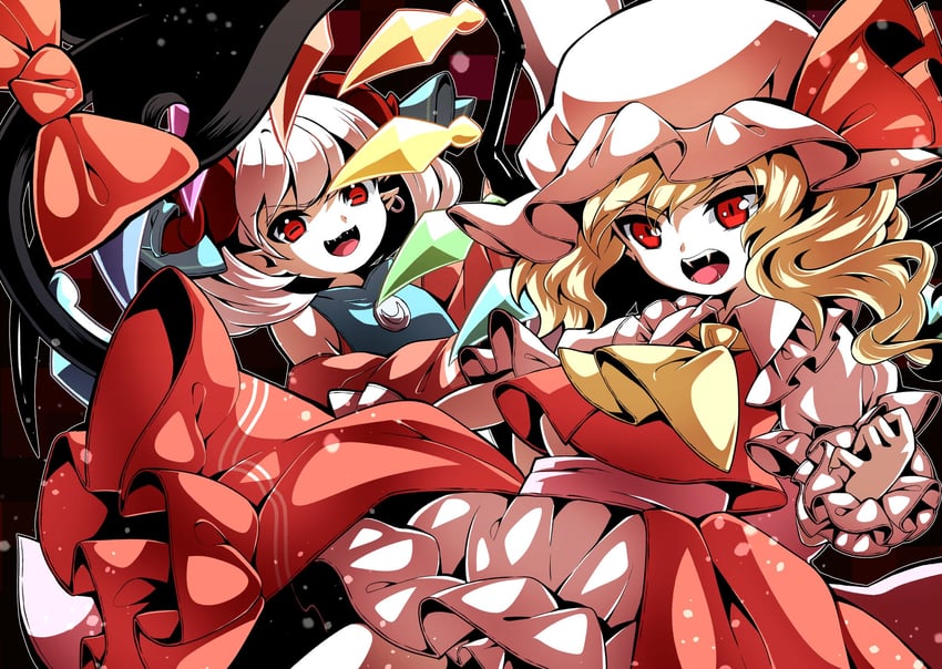 flandre scarlet and toutetsu yuuma (touhou and 1 more) drawn by yuka_yukiusa