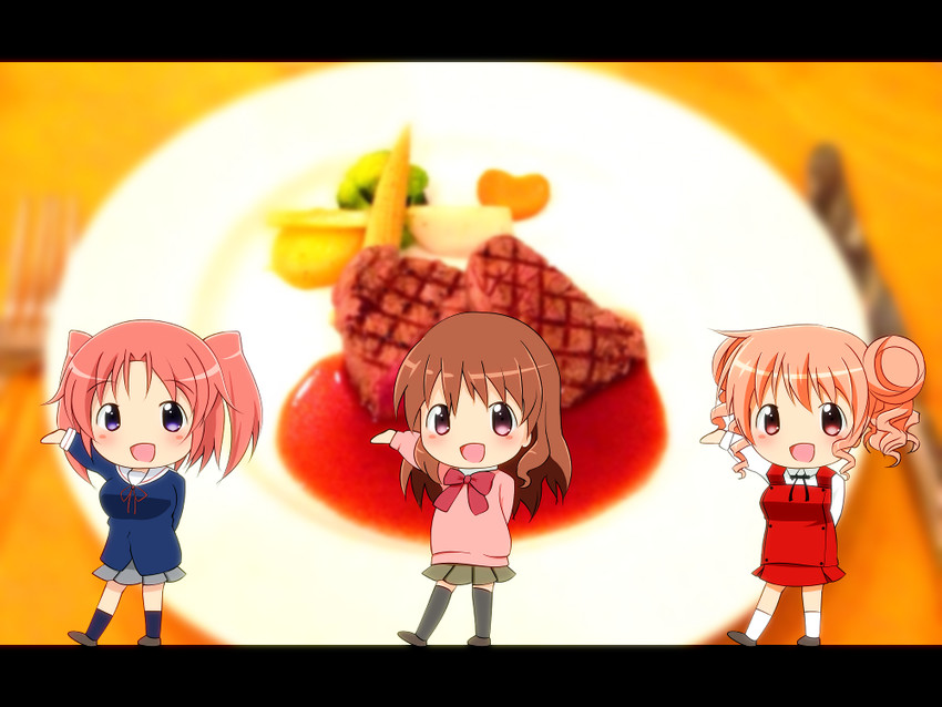hiro, yonomori kobeni, and machiko ryou (hidamari sketch and 2 more) drawn by nora_ichigo