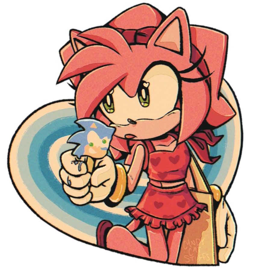 sonic the hedgehog and amy rose (sonic and 1 more) drawn by candycatstuffs