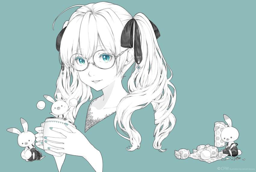 hatsune miku, yuki miku, and rabbit yukine (vocaloid and 1 more) drawn by bouno_satoshi