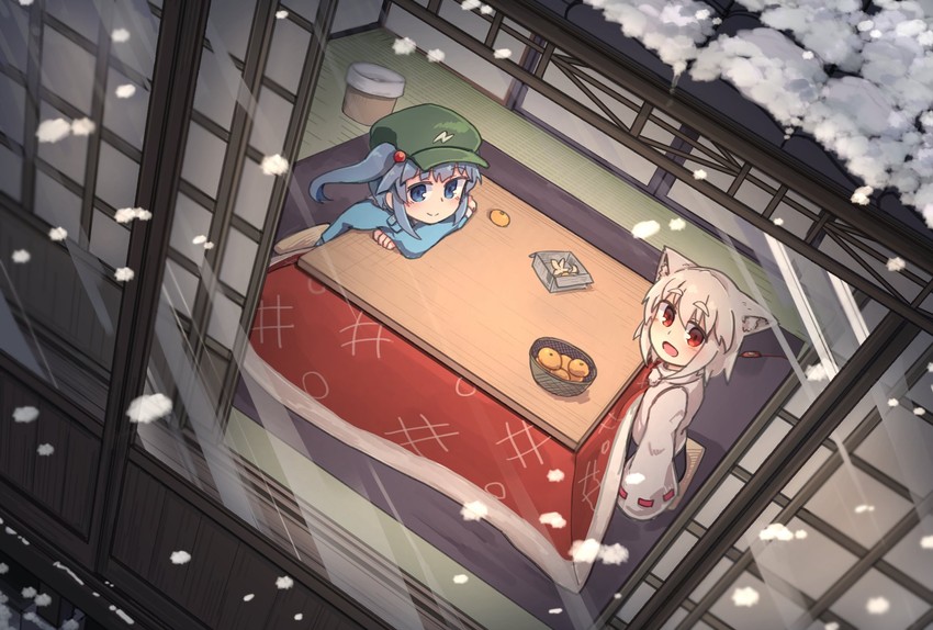 inubashiri momiji and kawashiro nitori (touhou) drawn by kibisake
