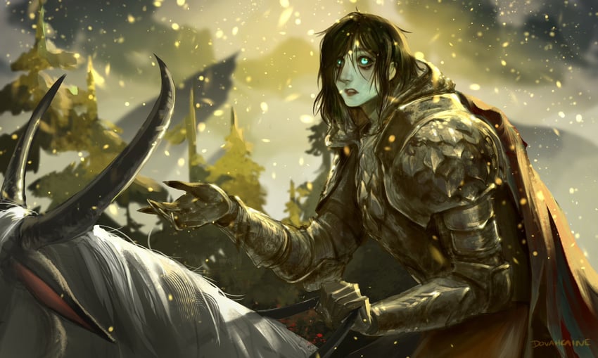 tarnished, torrent, and pidge (elden ring and 1 more) drawn by dovahcaine