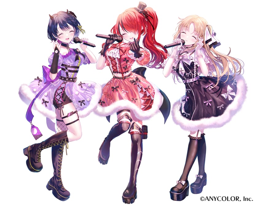 sister claire, lain paterson, and yamagami karuta (nijisanji) drawn by kappe_reeka