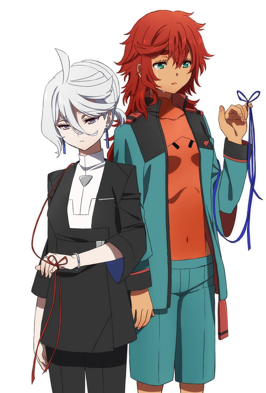 suletta mercury and miorine rembran (gundam and 1 more) drawn by oiun