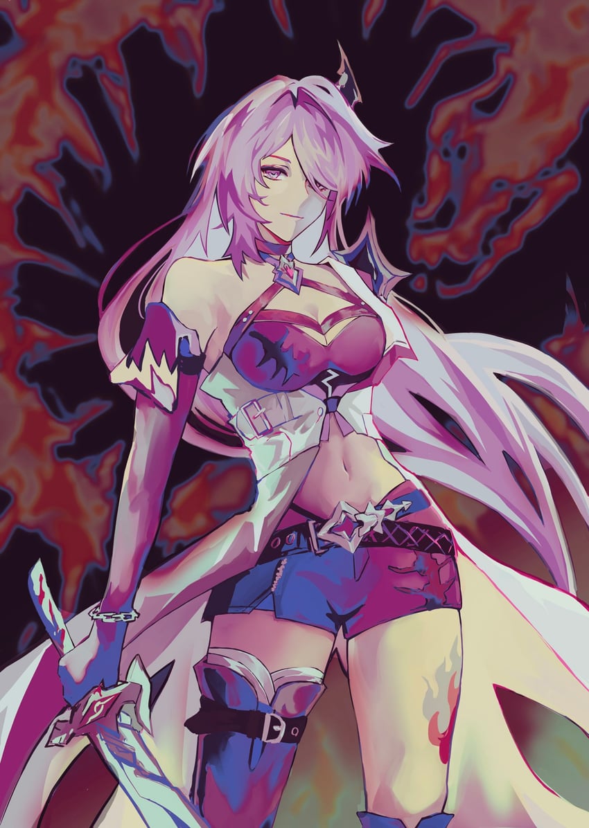 acheron (honkai and 1 more) drawn by hana_(hanahaki02)
