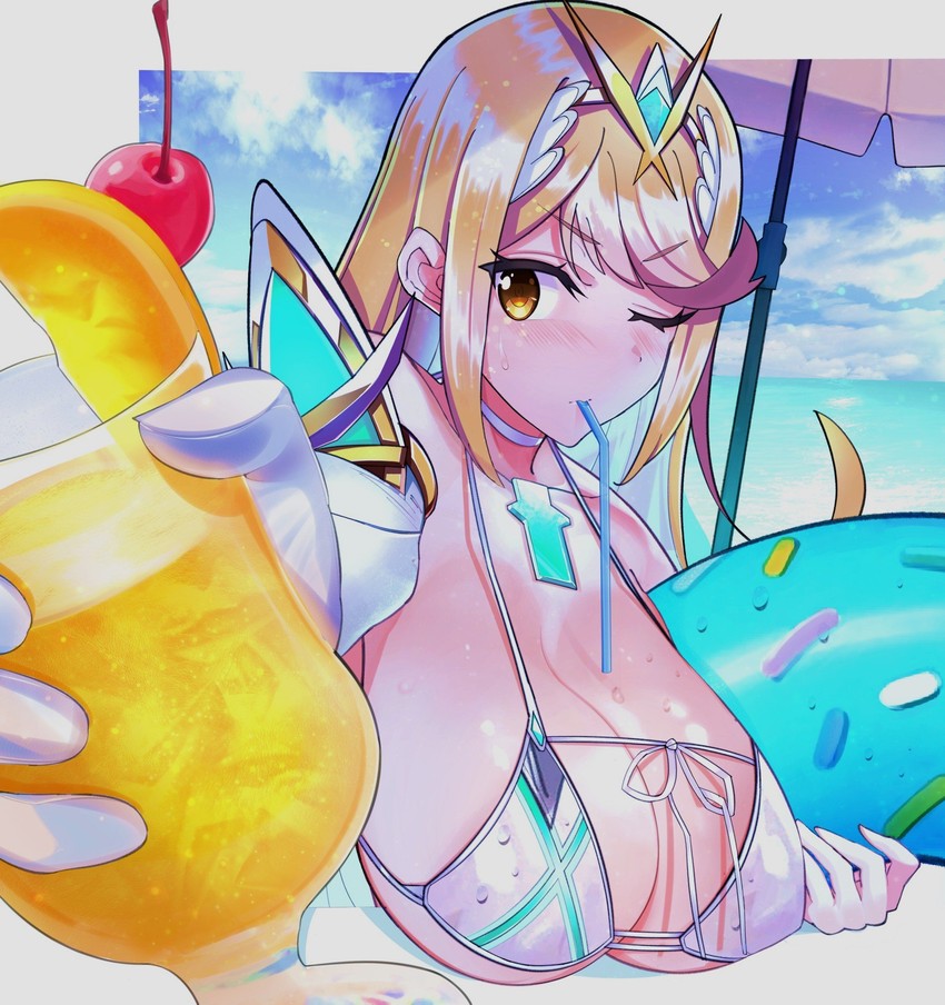 mythra (xenoblade chronicles and 1 more) drawn by nakazou2000