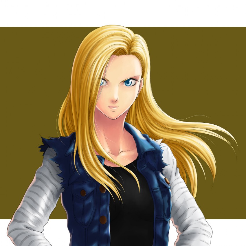 android 18 (dragon ball and 1 more) drawn by rxgdo