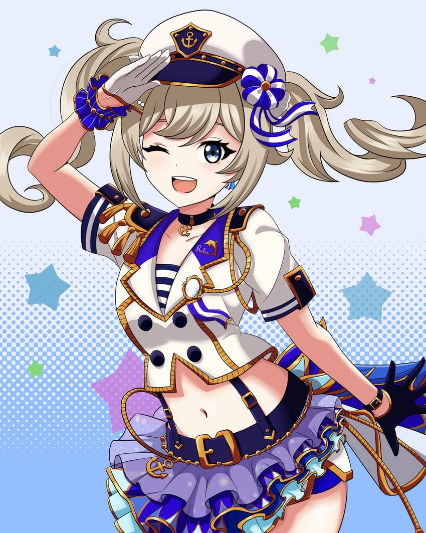 watanabe you and barbara (genshin impact and 3 more) drawn by nabla