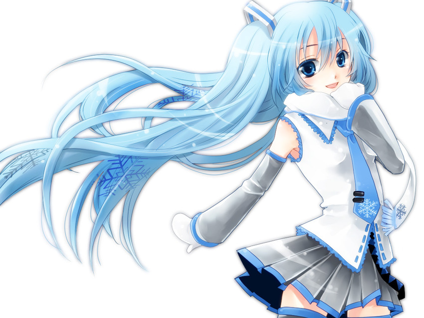 hatsune miku and yuki miku (vocaloid) drawn by shima_riu